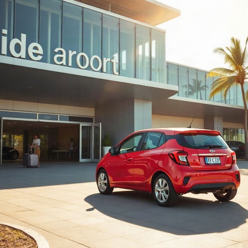 Hatchback compacto estacionado no Aeroporto de Salvador